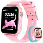 Montre connect�e enfant 4g gps, smartwatch t�l�phone pour filles gar�ons avec appel vid�o sos podom�tre ...