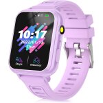Montre connecte enfant fille garon intelligente avec jeux musique violet