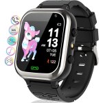 Montre connecte enfant intelligente two - way call smartwatch tlphone sos jeux rveil gris noir