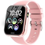 Montre connect�e enfant - smartwatch t�l�phone pour fille gar�on avec appel sos, r�veil, 19 jeux, montre ...
