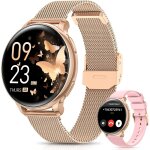 Montre connect�e femme avec appel bluetooth, 1. 27  hd smartwatch fonction f�minine, 120 + modes sportifs, ...