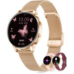 Montre connecte femme avec appel bluetooth 3 bracelets ecran amoled 41mm petit smartwatch avec fonction ...