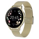Montre connectée femme avec bracelet en maille elégante inoxydable forever dorée Montre connectée femme avec bracelet en maille elégante inoxydable forever dorée