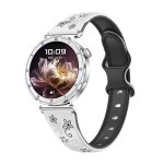 Montre connect�e femme ecran amoled 390x390 21 modes sportifs silver case black white silicone strap ...