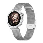 Montre connect�e femme ecran amoled 390x390 21 modes sportifs silver case steel strap yonis