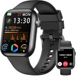 Montre connecte femme homme, 1. 83  smartwatch avec appel bluetooth, tensiomtre / frquence cardiaque ...
