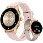 Montre connecte femme ronde, hd amoled smartwatch for women avec appels / assistant ia, 120 + sportifs ...