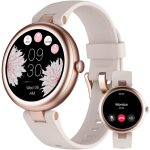 Montre connecte femme ronde petite montre podometre smartwatch avec appel bluetooth cardiofrequencemetre ...