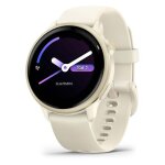 Montre connectee garmin v�voactive� 6 42 mm ivoire avec bracelet beige