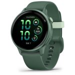 Montre connectee garmin v�voactive� 6 42 mm vert sapin avec bracelet vert