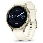 Garmin venu 4 amoled 41 mm - or avec bracelet silicone ivoire - wifi gps (010 - 03013 - 00)
