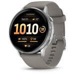 Garmin venu 4 amoled 45 mm - argent avec bracelet silicone gris et argent - wifi gps (010 - 03014 - 01) ...
