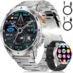 Montre connect�e homme avec 730mah / 1, 62'' hd grand ecran / led lampe, smartwatch homme avec moniteur ...