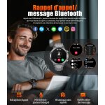 Montre connect�e homme avec 800mah / 1, 75'' hd grand ecran / led lampe, smartwatch homme avec moniteur ...