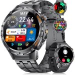 Montre connect�e homme pour android ios avec appel bluetooth 1, 43  amoled rond smartwatch homme noir ...
