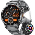Montre connect�e homme avec appel, 1, 75'' hd grand ecran / 800mah batterie / led lampe smartwatch homme, ...