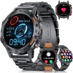 Montre connectée homme avec appel bluetooth pour android ios 400 mah smartwatch homme en acier noir, ... Montre connectée homme avec appel bluetooth pour android ios 400 mah smartwatch homme en acier noir, ...