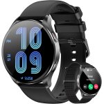 Montre connect�e hommes femmes, �cran amoled 1, 43 , montre de fitness avec fonction t�l�phone, passer ...