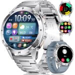 Montre connect�e homme avec lampe de poche led pour android ios smartwatch appel bluetooth 1, 43  amoled ...
