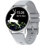 Montre connect�e homme ronde smartwatch cardiofr�quencem�tre gris