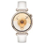 Montre connectee huawei watch gt6 41 mm bluetooth dore avec bracelet en cuir composite blanc