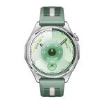 Montre connectee huawei watch gt6 46 mm bluetooth acier inoxydable avec bracelet tisse vert