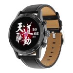Montre connect�e multisport etanche ip68 avec suivi sant� et appels black leather yonis