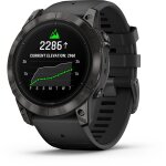Montre gps connect�e garmin epix pro gen. 2 51mm sapphire titane carbon gray dlc (bracelet noir) noir ...