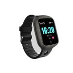 Montre intelligente avec fr�quence cardiaque, tension art�rielle, positionnement le noir