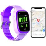 Montre traceur gps 4g pour senior enfant localisation temprature cardio pression violet yonis
