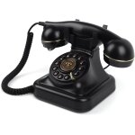 Moto - téléphone fixe rétro avec bouton poussoir, téléphone vintage avec sonnerie réglable et fonction ... Moto - téléphone fixe rétro avec bouton poussoir, téléphone vintage avec sonnerie réglable et fonction ...
