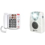 Moto - xtra 1110 - tlphone filaire pour les sniors, 6 photos mmoires, 2 mmoires directes - blanc ...