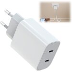 Multiple secteur usb c 20w, bloc chargeur usb c avec double usbc, chargeur rapide pour iphone 16 / 16 ...