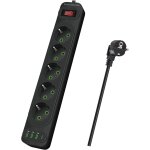 Multiprise avec 5 prises et interrupteur, extension d'alimentation avec 3 ports usb a + 1 ports usb c ...