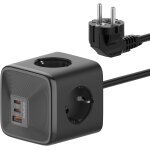 Multiprise murale cube usb c avec 4 prises 4000w 2 usb c 1 usb a 30w, 7 en 1 chargeur rapide usb c pour ...