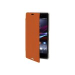 Muvit made in paris crystal folio - etui a rabat pour tlphone portable - cuir nappa pu - orange royal ...