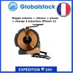Nappe volume + vibreur + power + charge a induction pour iphone 12