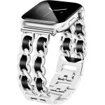 Nenv - bracelet en mtal argent compatible avec apple watch de 38 mm, 40 mm, 41 mm, 42 mm, 44 mm, 45 ...