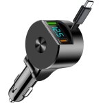 Njmks - rtractable chargeur voiture, usb c accessoire voiture interieur, 75w chargeur allume cigare, ...