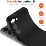 Noir mat coque pour samsung galaxy s23 5g avec protection cam�ra, ultra mince etui de protection en silicone ...