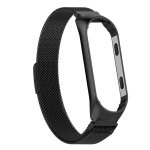 Noir montre bracelet de rechange pour xiaomi mi band 3 / mi band 4, m�tal en acier inoxydable remplacement ...