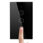 Noir wifi + rf433 smart us interrupteur de ventilateur de plafond smart life / tuya app 2 / 3 way control ...