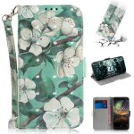 Nokia 6. 1 coque, saturcase beau 3d motif pu cuir magn�tique flip portefeuille support porte - carte ...