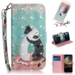 Nokia 6. 1 coque, saturcase beau 3d motif pu cuir magn�tique flip portefeuille support porte - carte ...