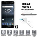 Nokia 6 vitre protection d'ecran en verre tremp� incassable tempered glass (lot de 2) pour nokia 6