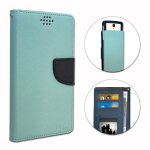 Nokia lumia 920 etui housse folio bleu ciel faon cuir textur avec porte cartes et surpiqres apparentes ...