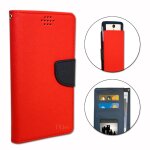 Nokia lumia 920 etui housse folio rouge faon cuir textur avec porte cartes et surpiqres apparentes ...