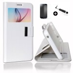 Nokia lumia x super pack premuim etui fentres housse coque folio blanc pu + mini stylet screen touch ...