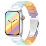 Nouveau bracelet en rsine couleur arc - en - ciel pour apple watch 41mm 45 44 40 49mm bracelet de montre ...