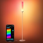 O1 ia lampadaire led, wifi lampadaire sur pied compatible avec alexa, rgb + cct 1800 lumen dimmable, ...